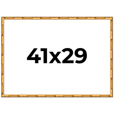41x29 Frame Gold Bamboo Picture Frame Modern Photo Frame Includes UV Acrylic Shatter Guard Front Acid Free Foam Backing Board