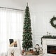 preview thumbnail 9 of 7, HOMCOM 9.5 Foot Unlit Pencil Artificial Christmas Tree, Slim Xmas Tree with Realistic Branches, Pine Cones, Metal Base - 9.35 ft