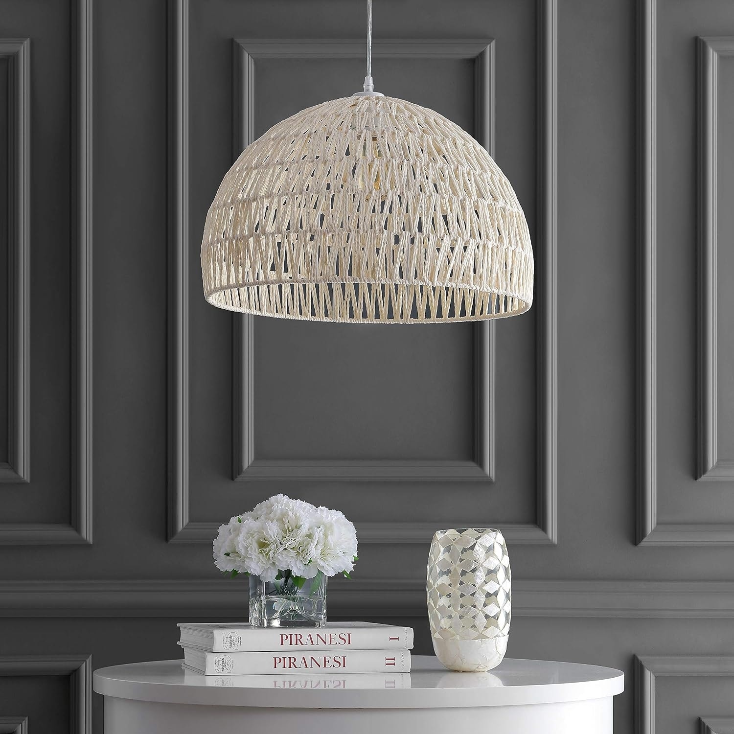 1 Light Woven Rattan Dome Pendant Bed Bath Beyond 39116667