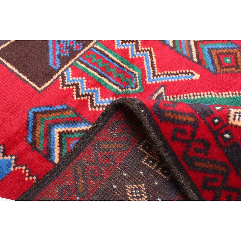 ECARPETGALLERY Hand-knotted Teimani Red Wool Rug - 2'9 x 4'6