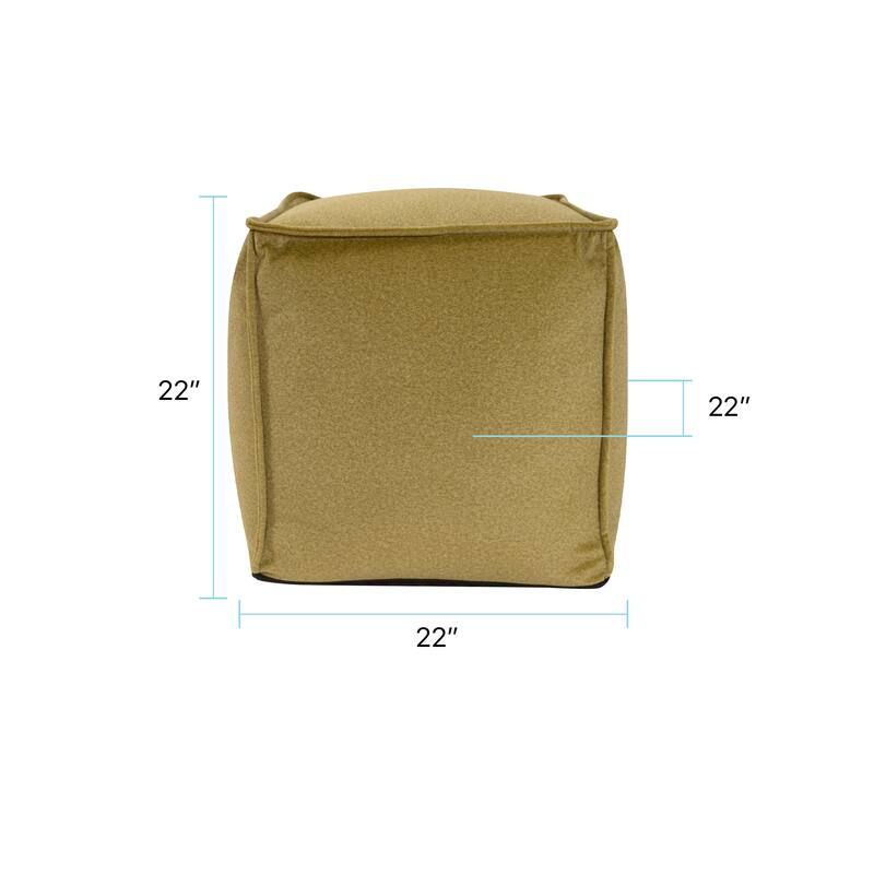 Qiviut Green Square Pouf