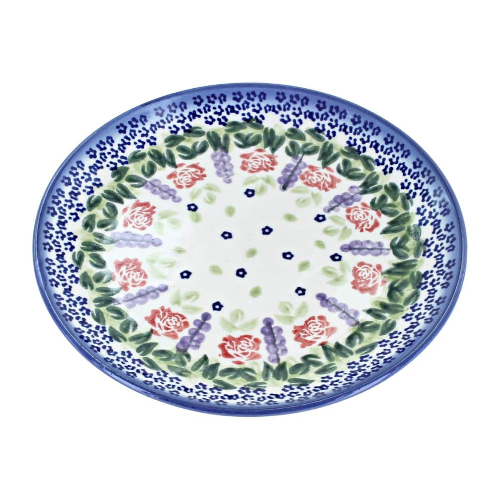 Blue Rose Polish Pottery WR Unikat Dessert Plate