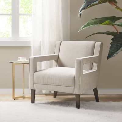 Madison Park Chatham Light Grey Upholstered Accent Lounge chair
