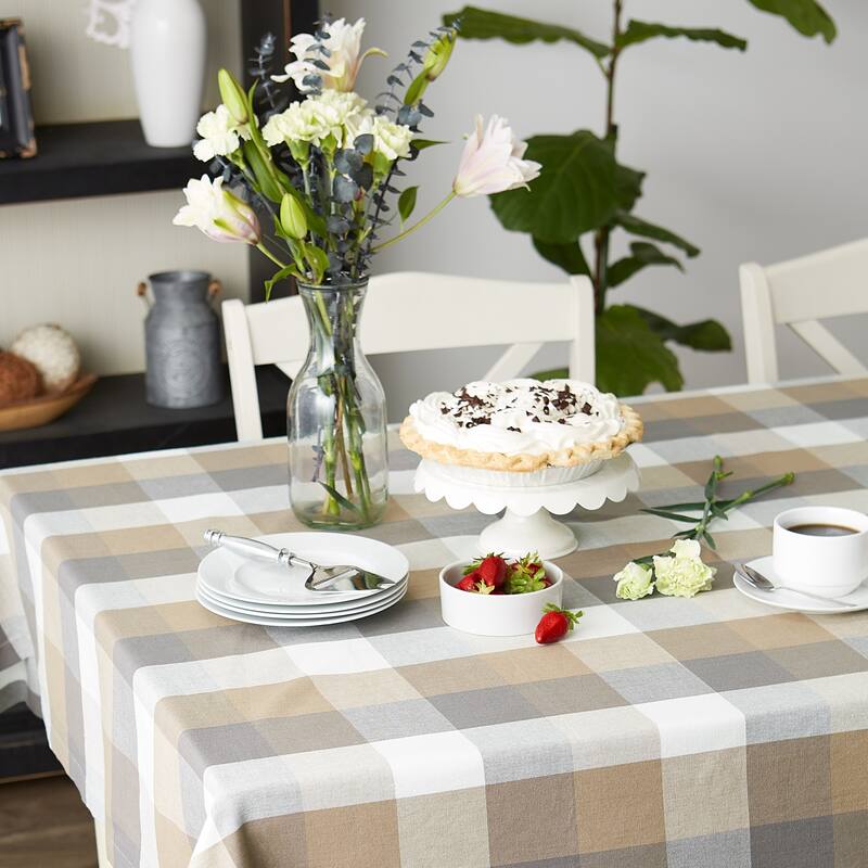 DII Tri Color Check Tablecloth