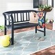 preview thumbnail 1 of 8, SAFAVIEH Porterville Dark Slate Grey 2-seat Bench - 19.7"x49.2"x31.1" PAT6742K