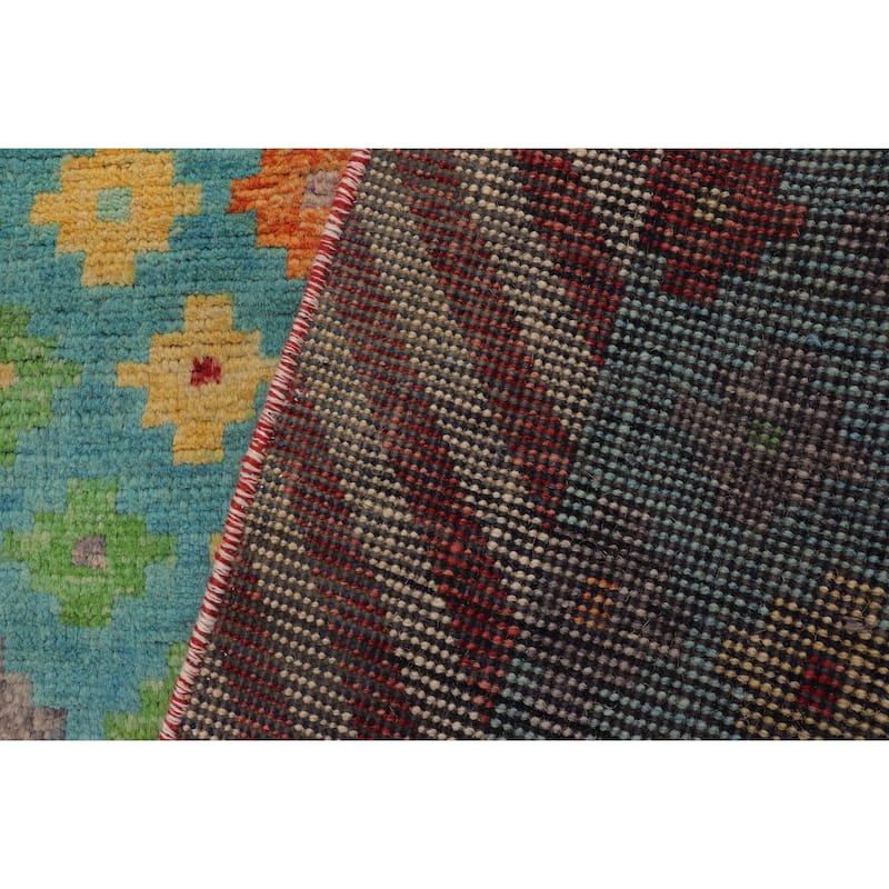 Contemporary Balochi Clarke Blue/Beige Hand Knotted Wool Rug - 4'0'' x 5'10''