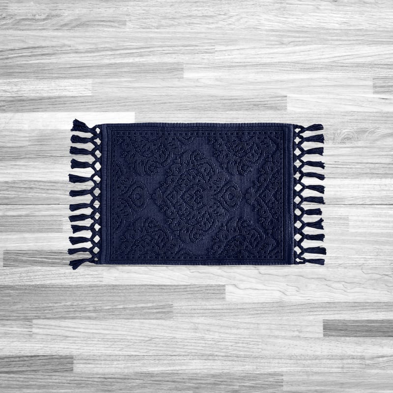 Jean Pierre Ricardo Cotton Fringe Bath Rug
