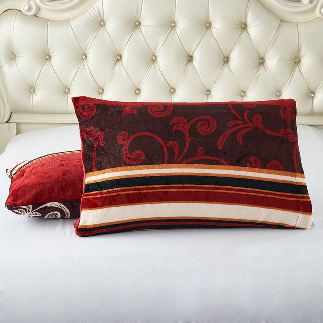 3-Piece Floral Printed Sherpa-Backing Reversible Comforter Set