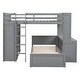 preview thumbnail 9 of 12, Multifunctional Design Loft Bed with Ladder, Wardrobe, Desk and Bookshelves, Full size, Grey