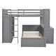 preview thumbnail 18 of 25, Wood Full Size Loft Bed, Bunk Bed with a Twin Size Stand-Alone Bed, with Shelves,2 Drawer, Desk,and Wardrobe
