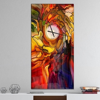 Designart 'Illusions of Stained Glass' Oversized Modern Wall CLock