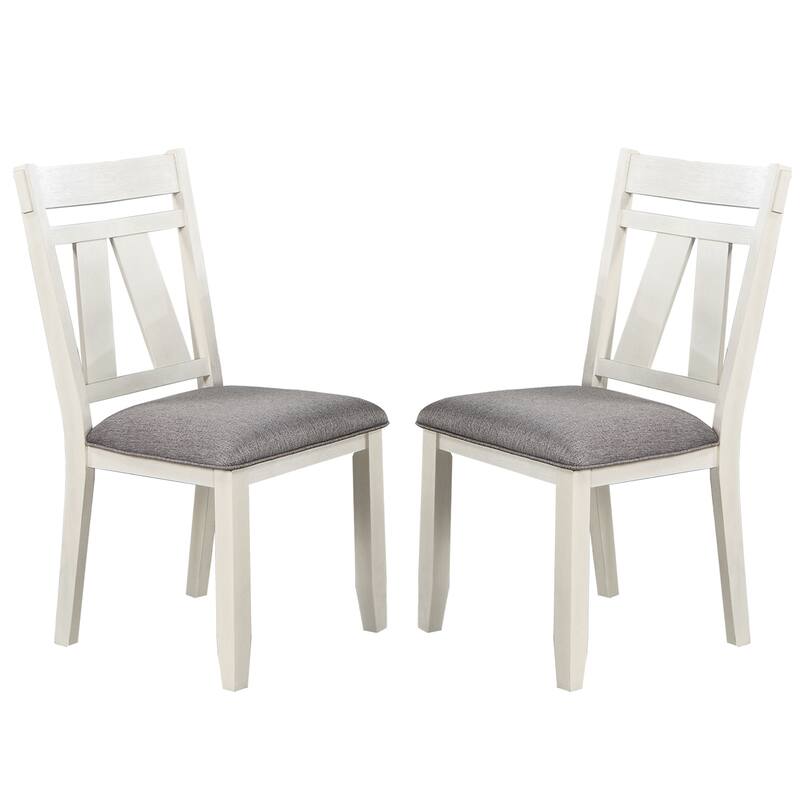 Set of 2 Dining Chairs with Upholstered Seat