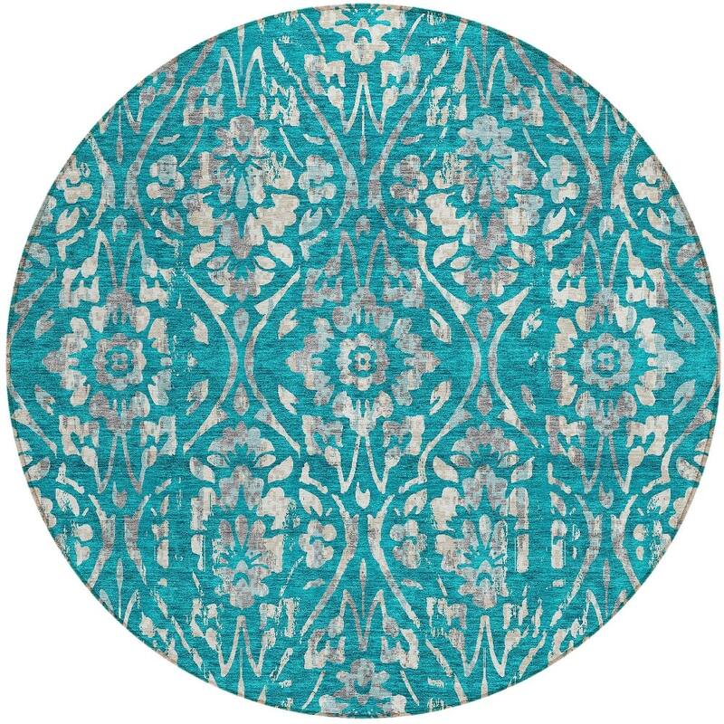 HomeRoots Floral Transitional Rectangle Outdoor Rug