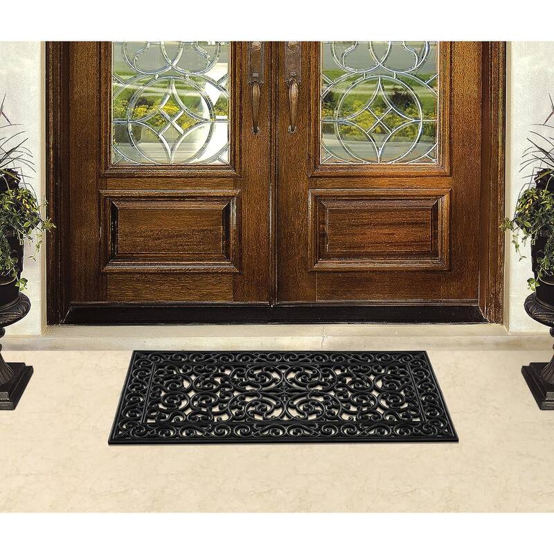 A1HC First Impression Natural Rubber Durable Attractive Entry Doormat
