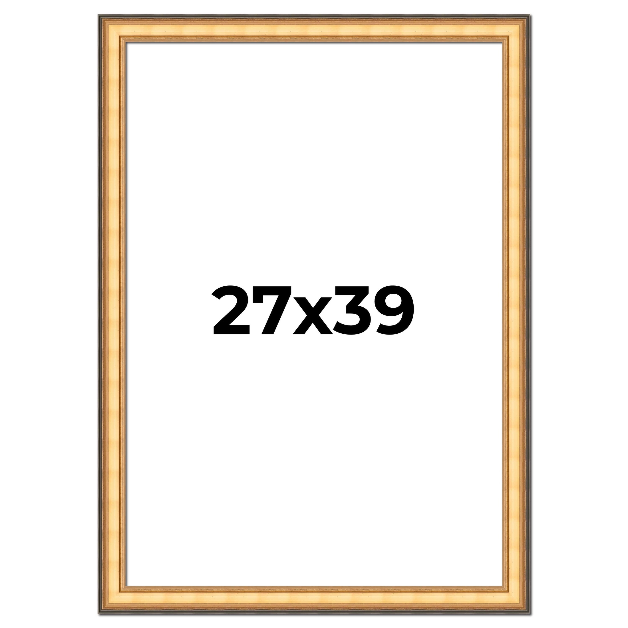 27x39 Frame Gold Plein Aire Solid Wood Picture Frame Width 2 Inches |