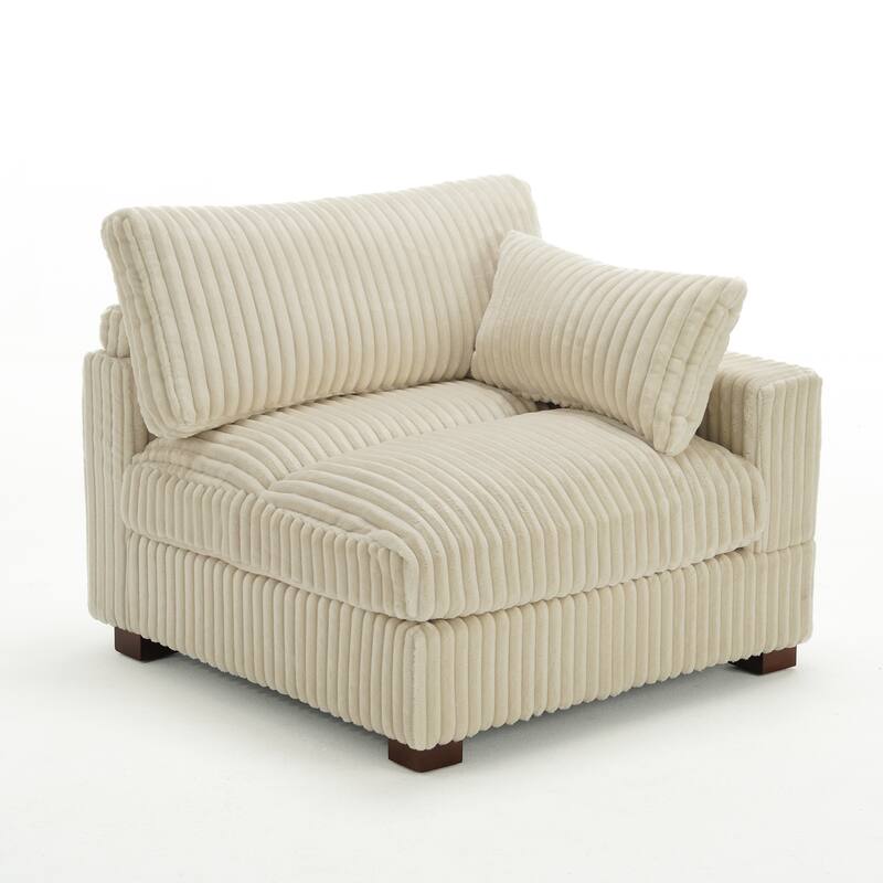 5-Piece Oversized Cotton Flannel Modular Sectional Sofa for Living Room