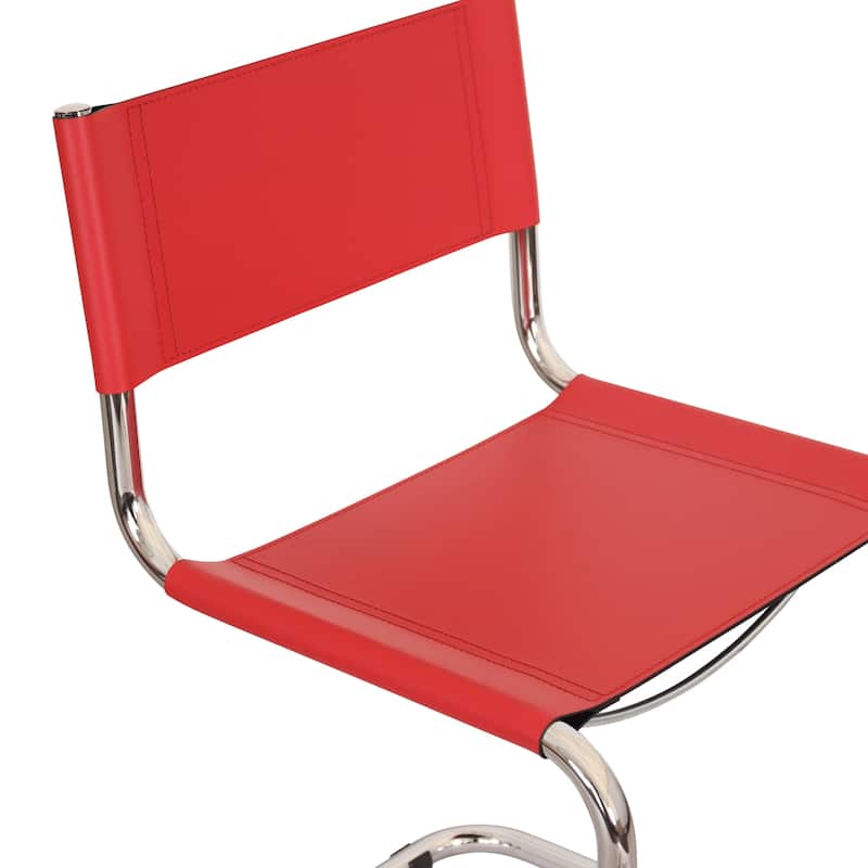 Breuer Chair Company Mart Stam Cantilever Side Chair w/ Chrome Frame (Various Bonded Leather Colors)