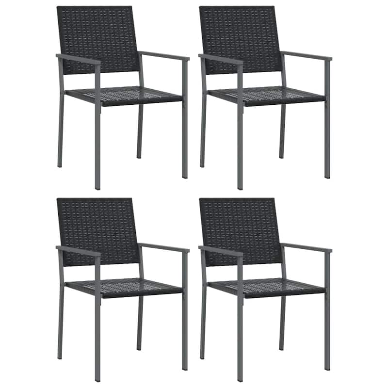 vidaXL 3/5/7/9 Piece Patio Dining Set with Cushions Poly Rattan and Steel