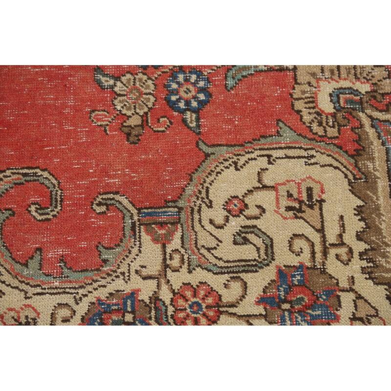 Traditional Tabriz Persian Vintage Rug Handmade Wool Carpet - 9'4" x 13'0"