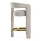 preview thumbnail 3 of 5, Modrest Adam Modern Beige Fabric & Brass Counter Chair