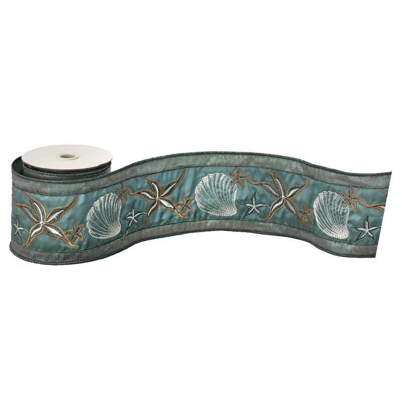 4''X5Y Dupion Coastal Starfish Ribbon