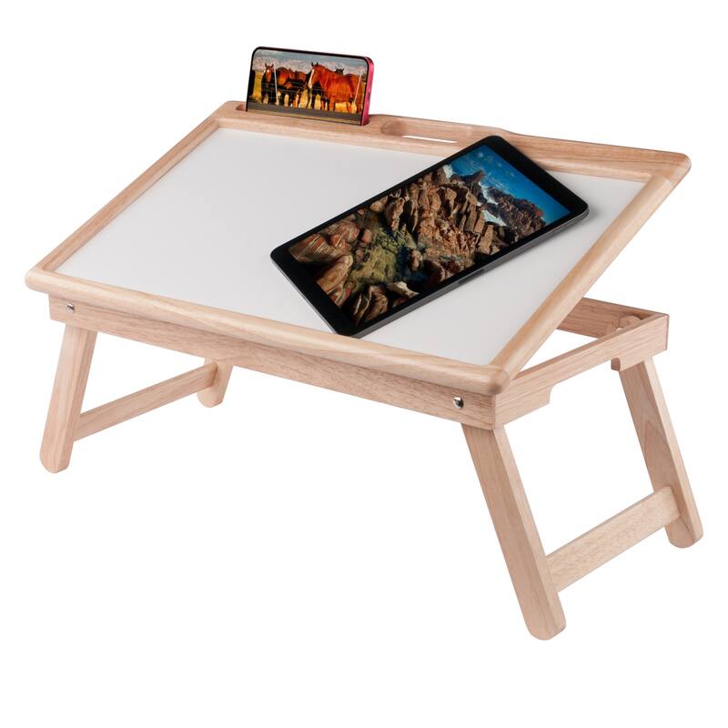 Arlo Breakfast Tray with Flip Top Natural and White Finish