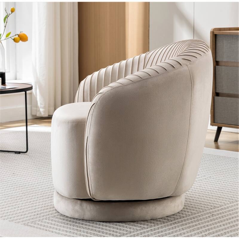 Small Milvo Velvet Swivel Barrel Chair