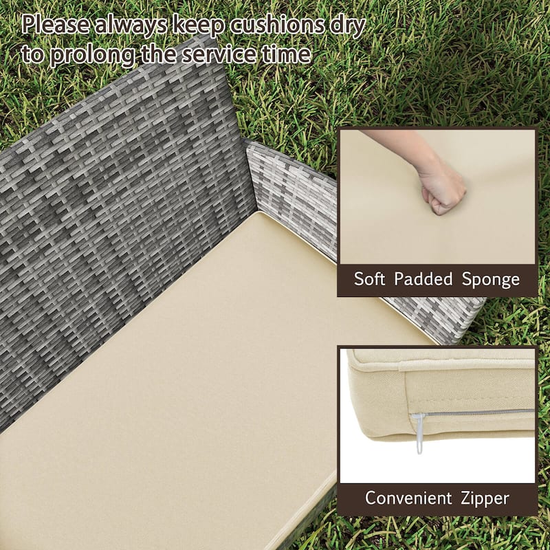 Costway 8 PCS Patio Furniture Set with Washable Cushions and Tempered - 8 PCS