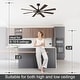 preview thumbnail 17 of 38, 52/65 Inch Ceiling Fan with Light, Modern Matte Black 8-Blade Fan, Reversible Wood Grain Blades, DC Motor, Remote Control