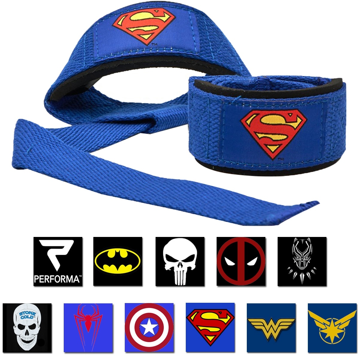 Performa Premium Padded Weight Lifting Straps Choose Batman Or Superman Overstock 31252985