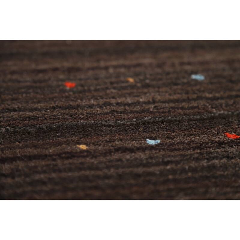 Hand Knotted Oriental 100% Wool Carpet Tribal Tribal Brown Gabbeh Area Rug - 8' 3'' X 5' 3''