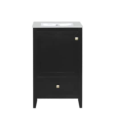 20" Bathroom Vanity with Sink – Soft-Closing Door Cabinet Featuring Storage Rack and Drawer‌ - 20"L x 18.3"W x 34"H