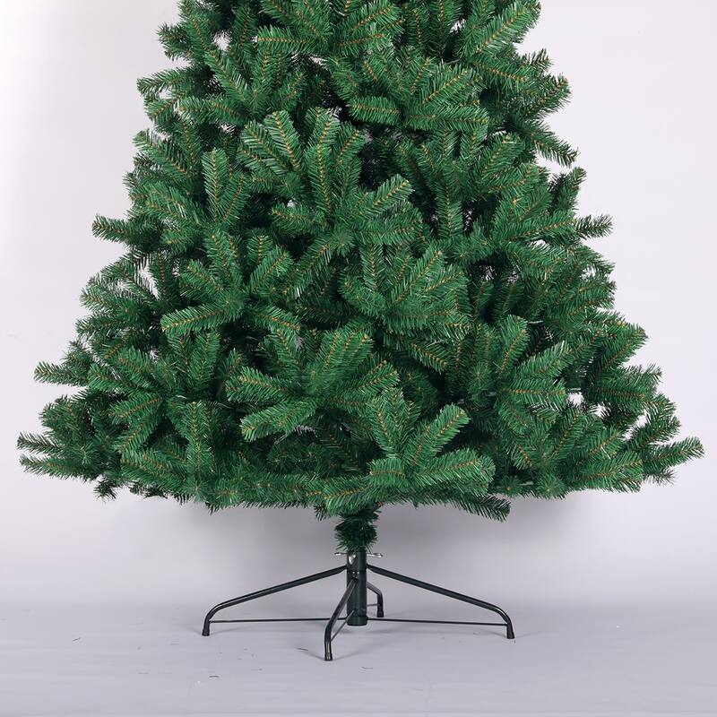 Anmytek 6FT Unlit Artificial Christmas Tree - Full Natural Spruce PVC Fir with Foldable Metal Stand