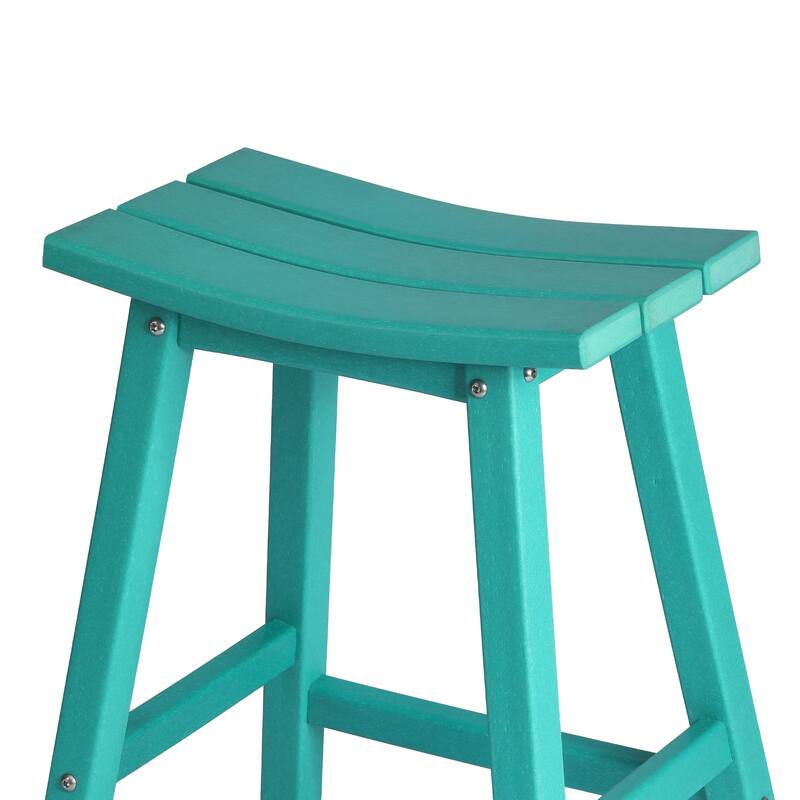 Laguna Hdpe All Weather Outdoor Patio 24" Saddle Seat Counter Stool (Set Of 2)