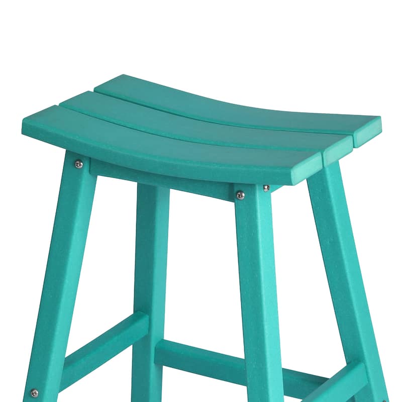 Laguna Hdpe All Weather Outdoor Patio 24" Saddle Seat Counter Stool