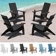 preview thumbnail 1 of 14, WINSOON All-Weather HIPS Outdoor Adirondack Chairs with Cup Holder (Set of 4)