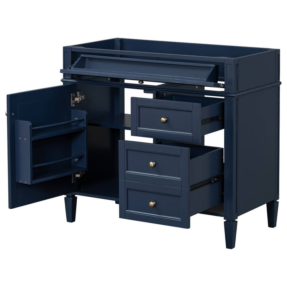 36''Bathroom Vanity Without Top Sink,Modern Bathroom Storage Cabinet With 2 Drawers And A Tip-Out Drawer,Solid Wood Frame