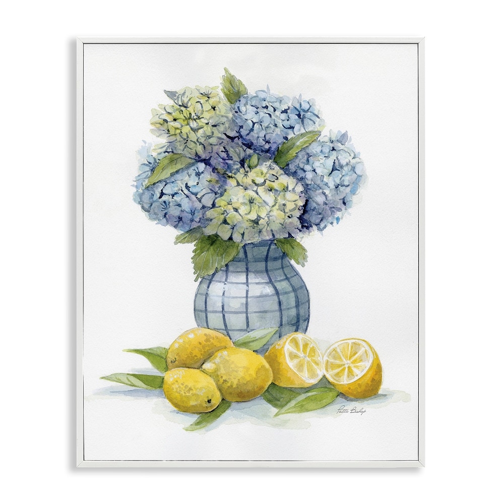 Stupell Hydrangeas & Lemon Cluster Framed Giclee Art Design By Patti Bishop