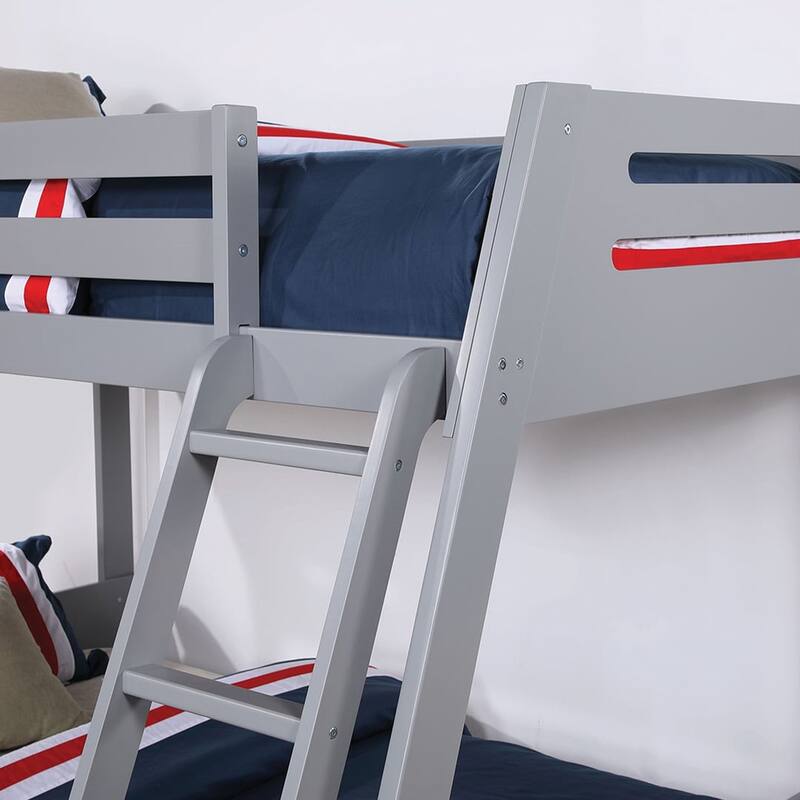 Grey Twin over Twin/ Full Bunk Bed with Underbed Drawers