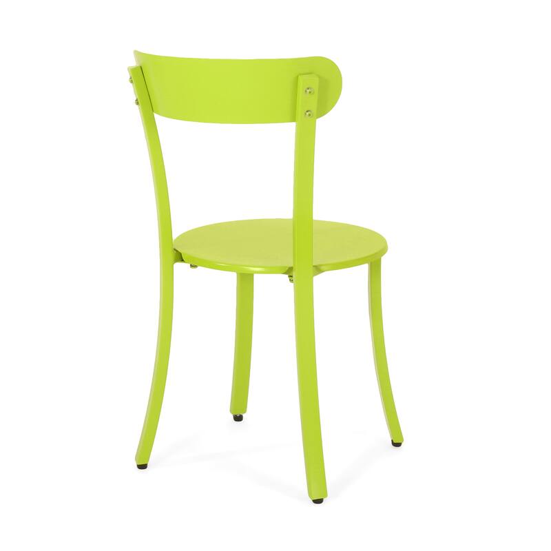 3-Piece Matte Outdoor Bistro Set, Powder-Coated Iron Table and Chairs for Patio or Balcony Dining