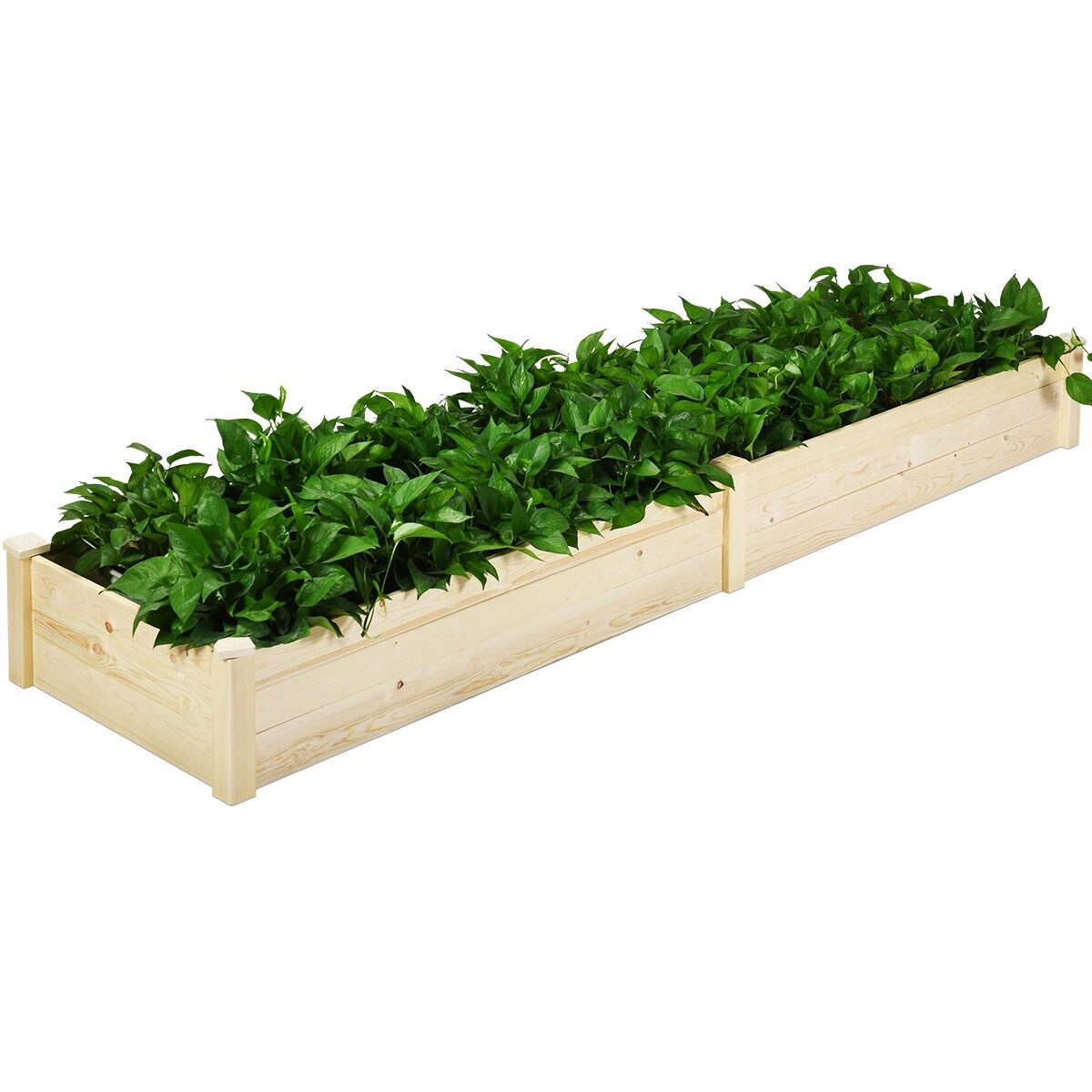 Shop Costway Raised Garden Bed Wooden Elevated Planter Box Herbs