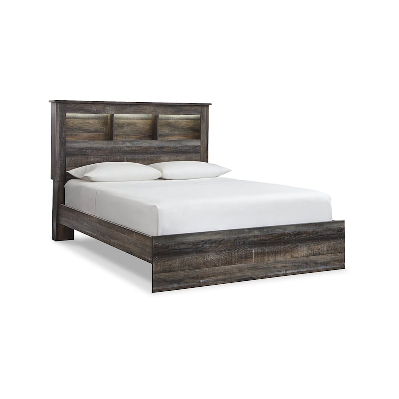 Drystan Rustic Brown Bookcase Bed
