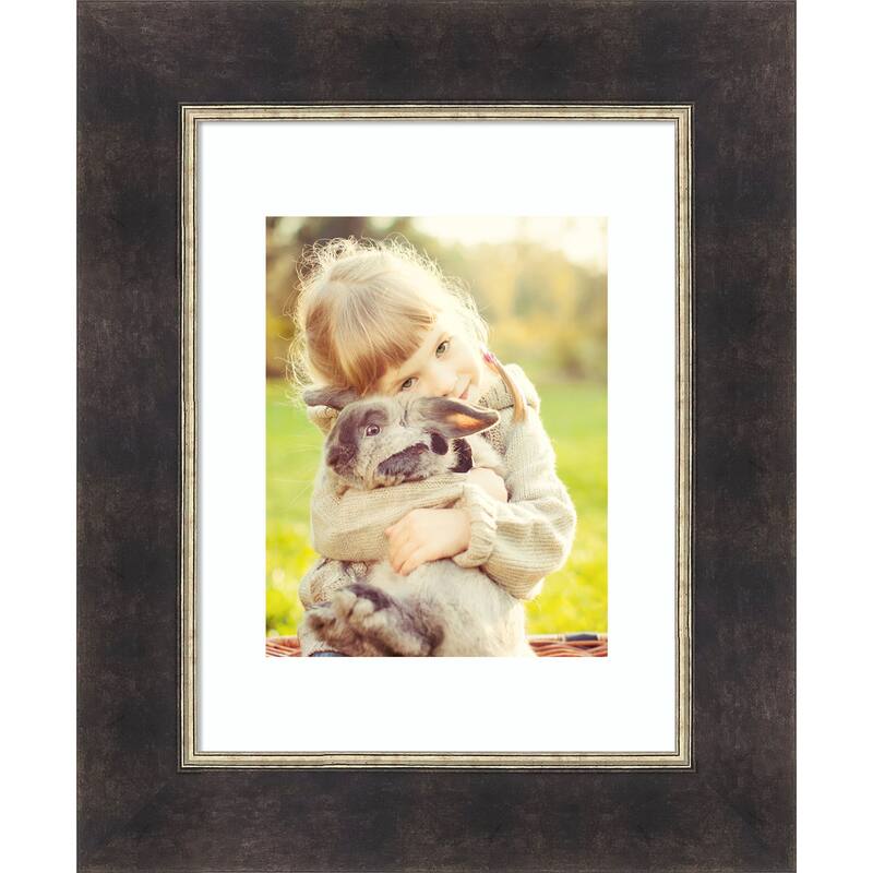 Odin Antique Bronze Picture Frame, Photo Frame - 11x14 Matted White 8x10