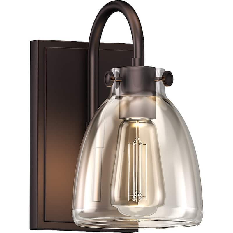 Volume Lighting Light 10" Tall Wall Sconce with Clear Glass - Antique Bronze