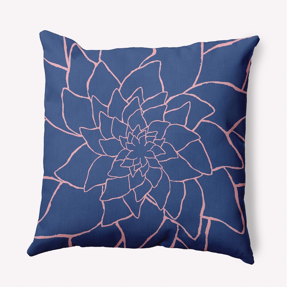 Flower Outline Decorative Throw Pillow