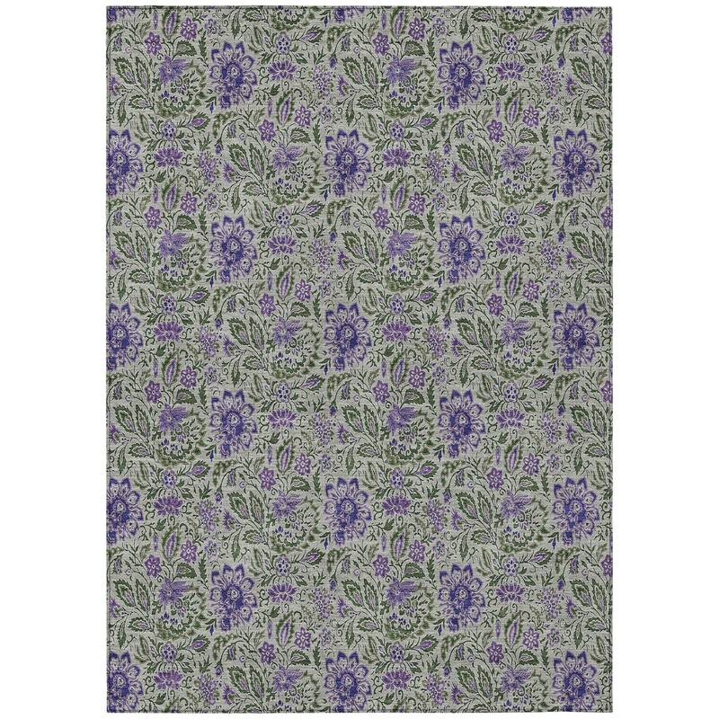 HomeRoots Floral Transitional Rectangle Outdoor Rug