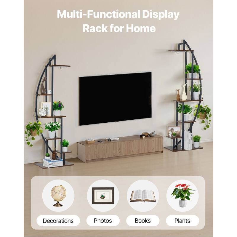 Plant Stand Indoor with Grow Lights 2 Pack 63" Tall 6-Tier Plant Shelf