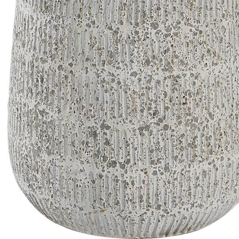 Rustic Style Ceramic Table Lamp with Drum Shade - 28.5" - Cream and Gray