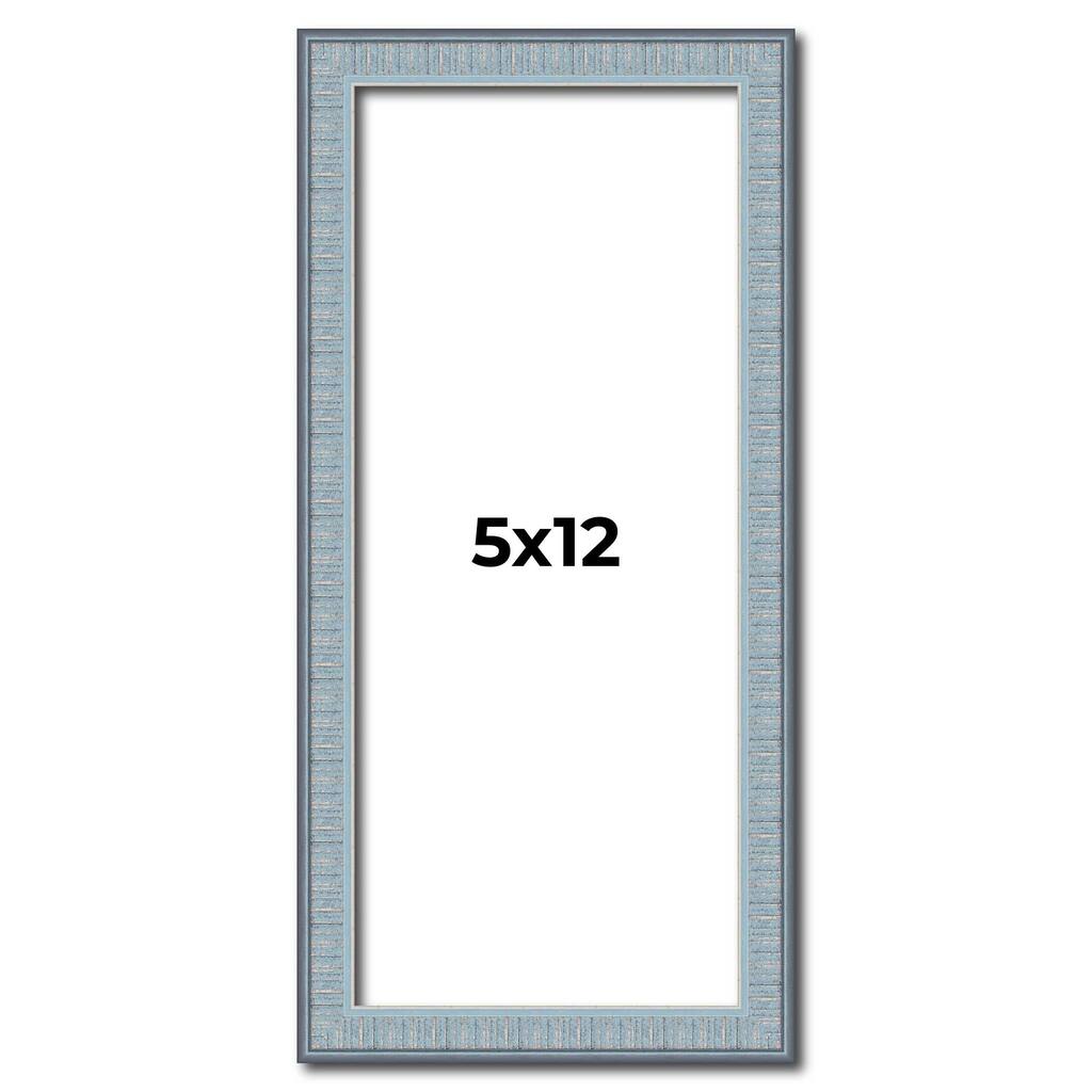 5x12 Frame Rustic Sky Blue Solid Wood Picture Frame | 0.75 Inch