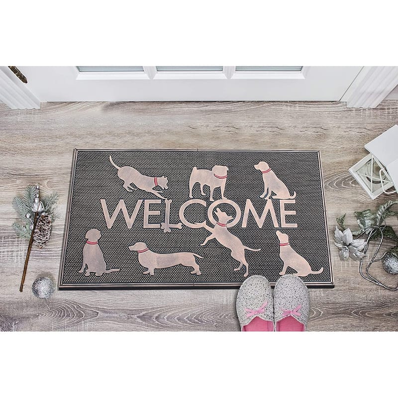 A1HC Rubber Pin 18” X 30” for Outdoor Entrance, Fun Designed Floor, Welcome Mats for Front Door Indoor Non-Slip Backing